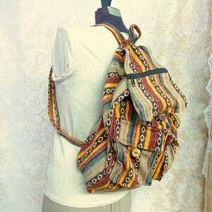 Earth Divas Nepal Granola Hippie Backpack Striped Geometric Aztec Boho Grunge